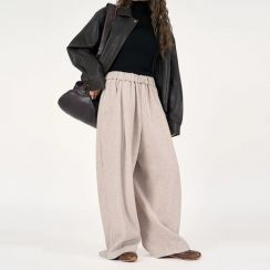 2Pcs Womens Commuter Wide Leg Casual Pants