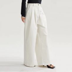 5Pcs Womens High Waisted Cotton Wide Leg Pants