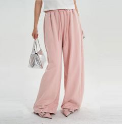 2Pcs Womens Sports Casual Wide Leg Pants