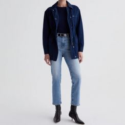 Cotton Womens High Waisted Straight Leg Jeans 