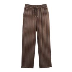2Pcs Women Temperament Fashion Striped Casual Pants