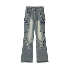 4Pcs Womens Cotton Fashion Micro Flare Pants