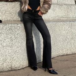 2Pcs Low Rise Womens Flared Jeans