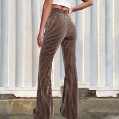 3Pcs Women Casual High waist Corduroy Flared Pants